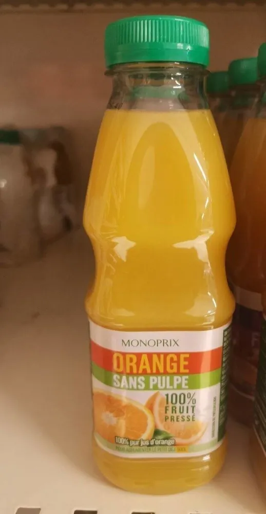 Jus d'orange sans pulpe