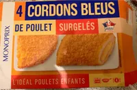 Cordons bleus de poulet surgelés