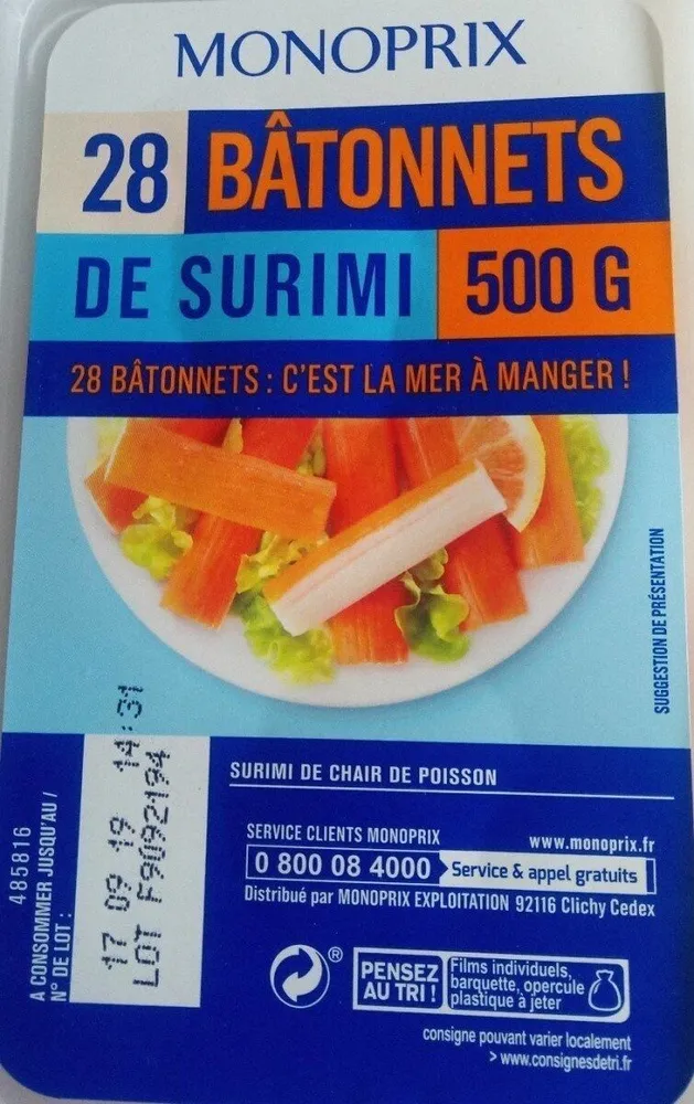 Bãtonnets de surimi