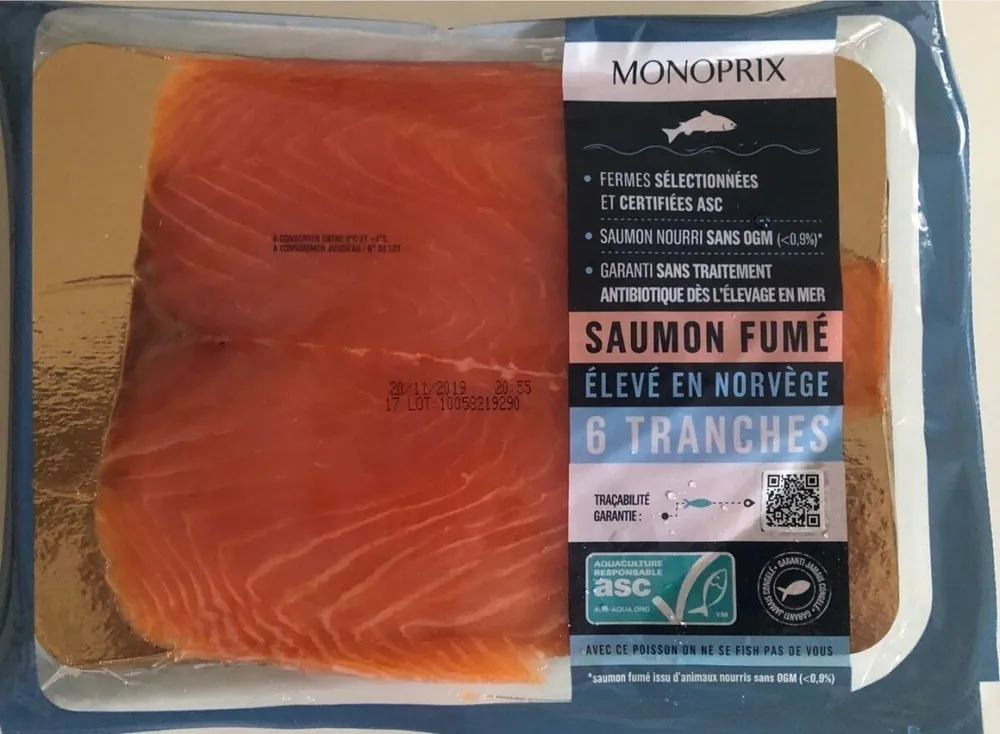 Saumon fumé élevé en Norvège