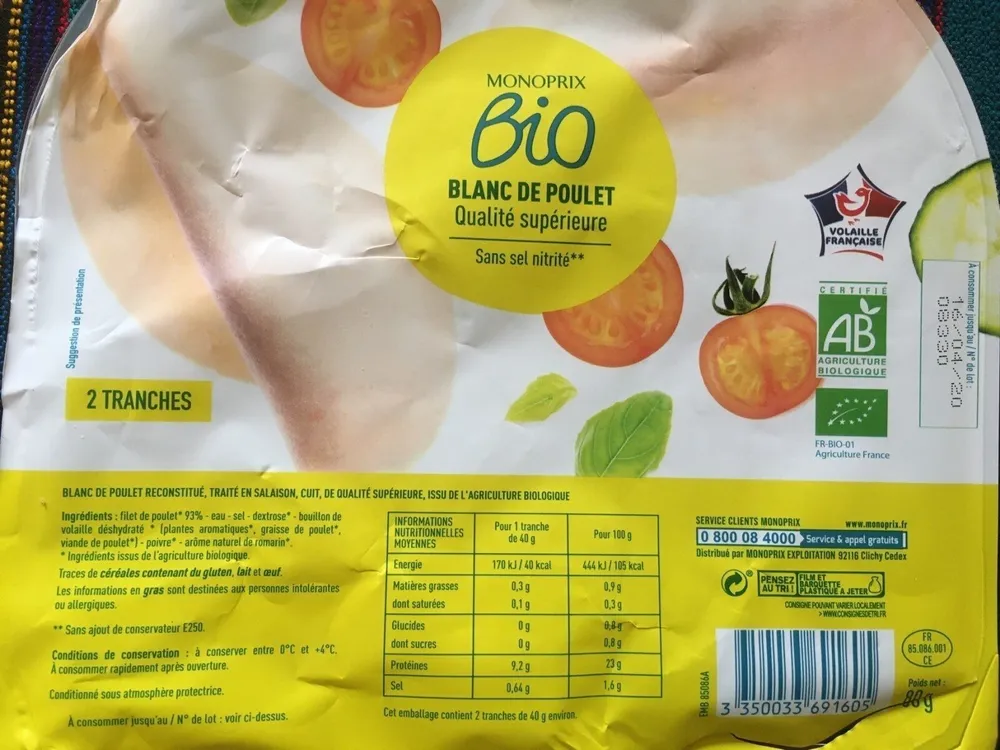 Blanc de poulet Qualité supérieure