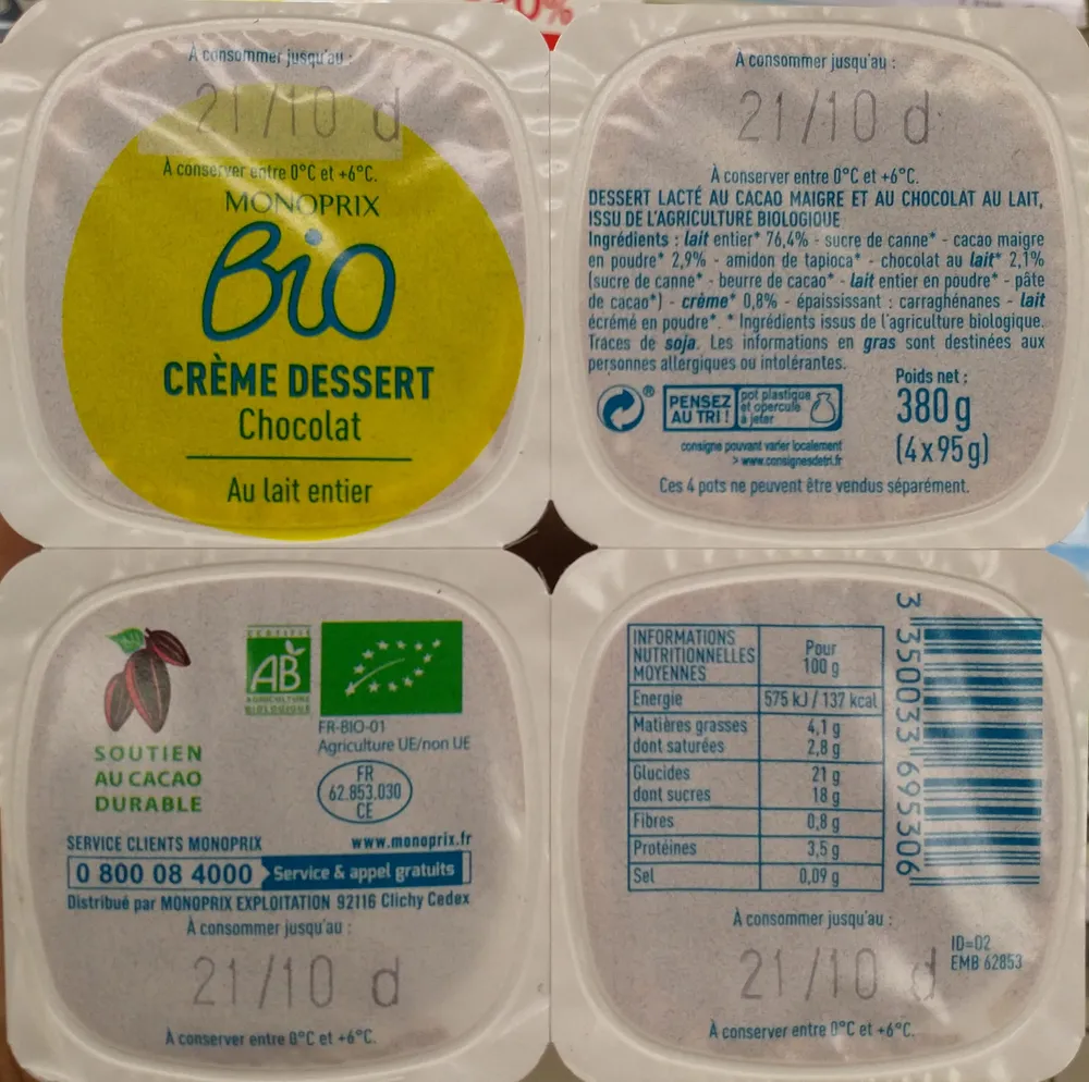 Creme dessert chocolat