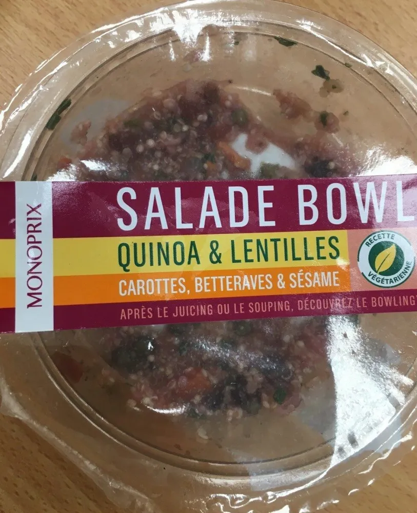Salade Bowl Quinoa & Lentilles