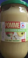Puree de pomme sans sucres ajoutes