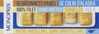 Bâtonnets panés de colin d'Alaska