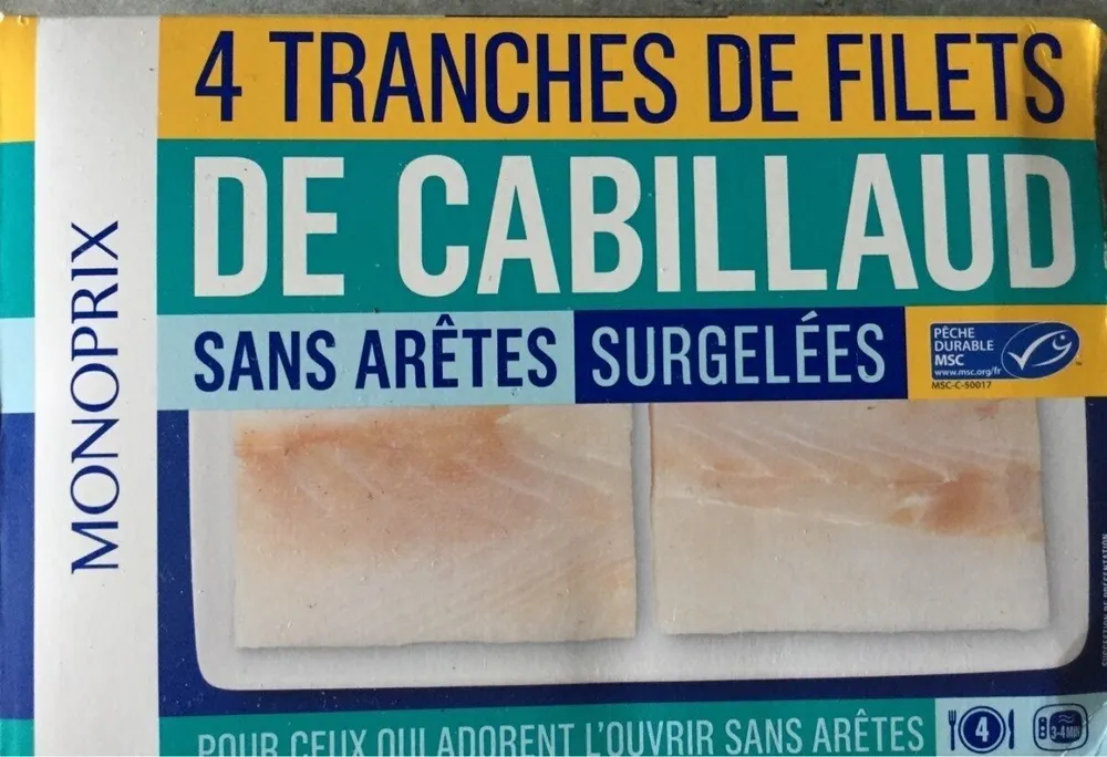 Filets de cabillaud surgelées