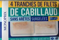 Filets de cabillaud surgelées