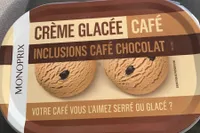 Crème glacée Café inclusions café chocolat
