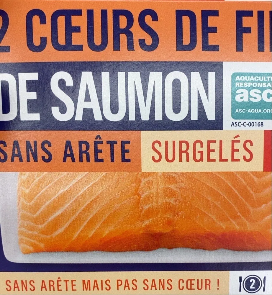 2 cœurs de filet de saumon