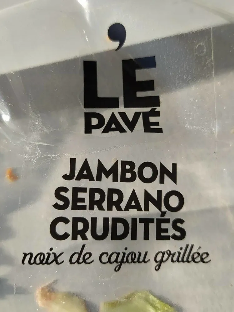 Le pavé jambon Serrano crudité