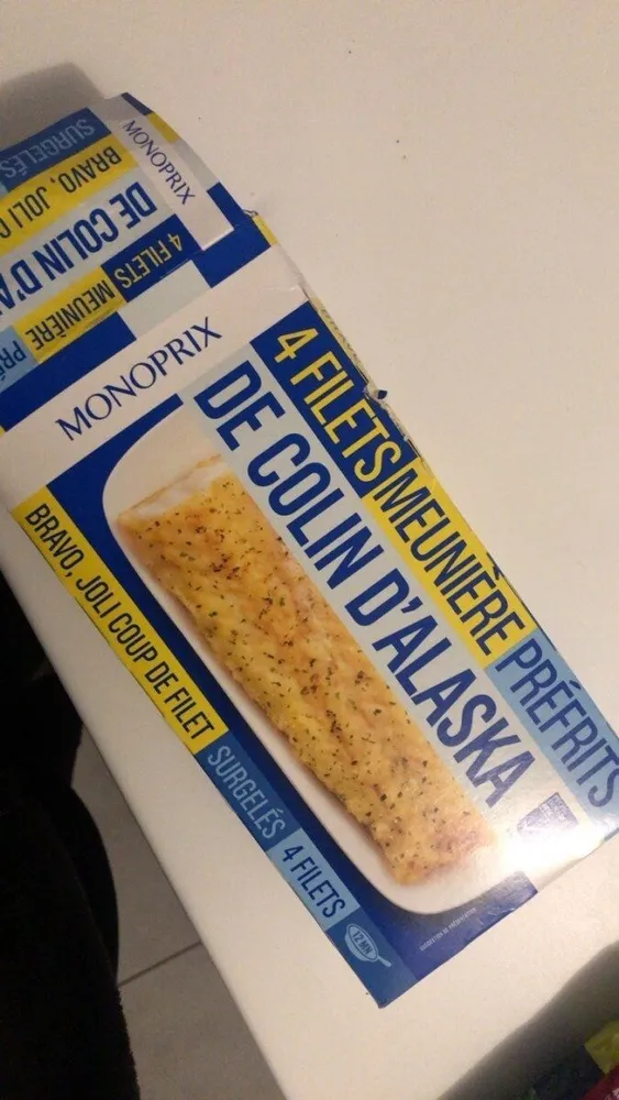 4 filets meuniere prefrits de colin d’alaska