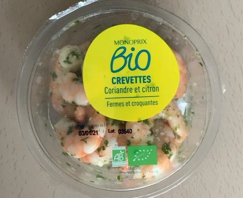 Crevettes Coriandre et citron