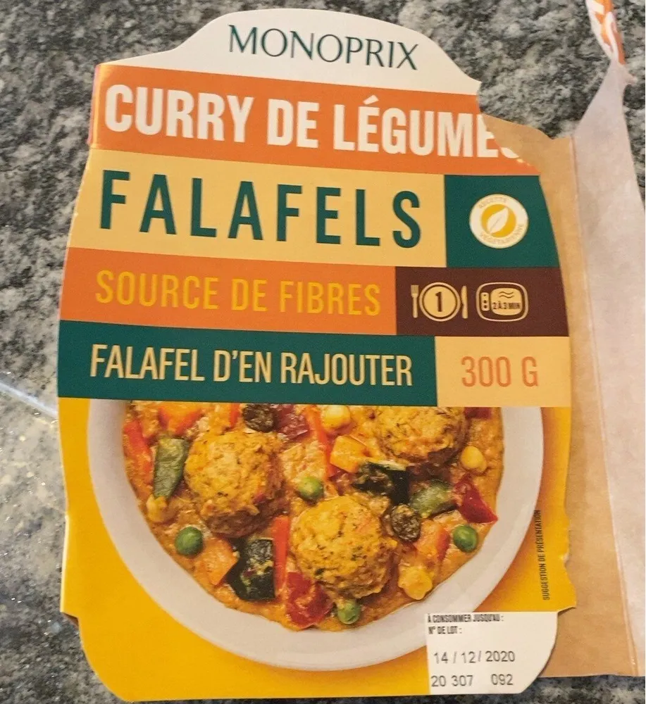 Curry de legumes falafels