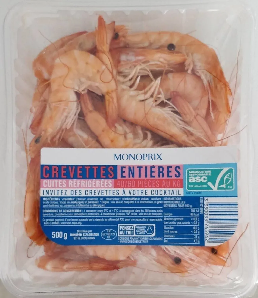 Crevettes entières
