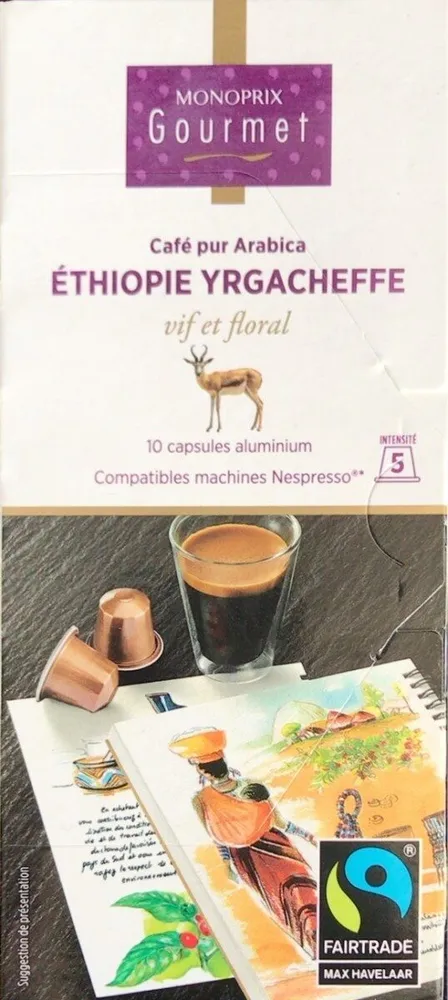 Café pur Arabica Ethiopie Yrgacheffe