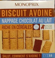 Biscuit avoine nappage chocolat au lait