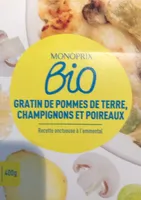 Gratin pommes de terre champignons et poireaux