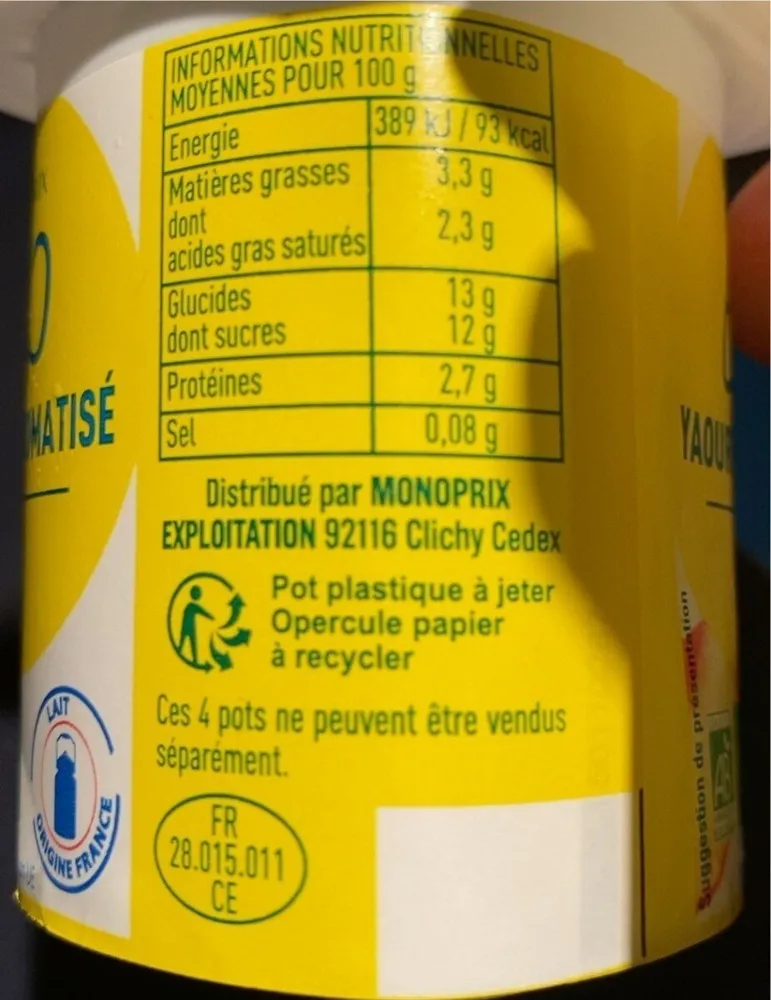 Yaourt Aromatisé Pêche