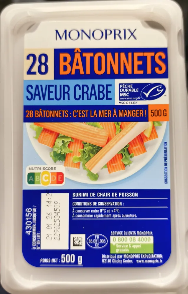 Batonnets saveur crabe