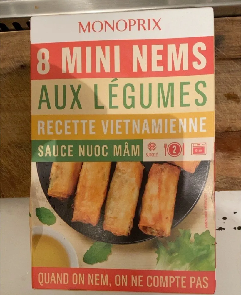 8 mini nems aux légumes