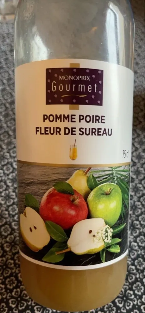 Jus pomme poire fleur de sureau