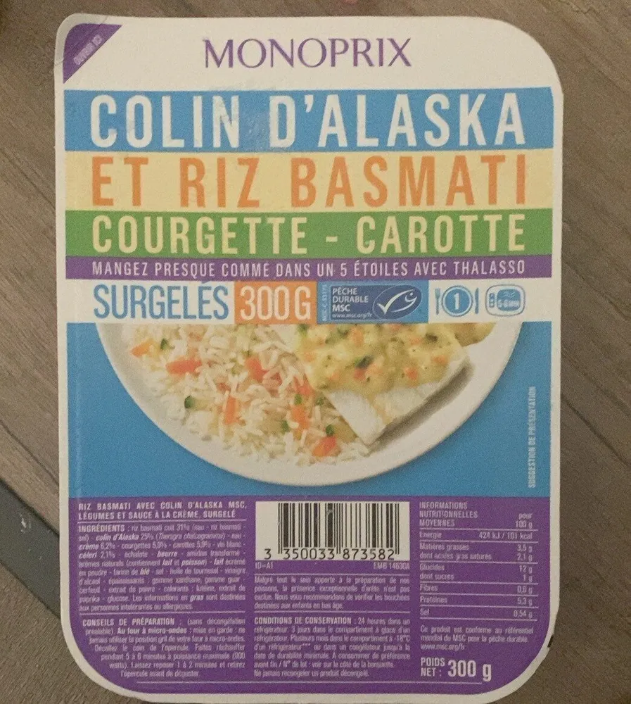 Colin d’alaska et riz basmati
