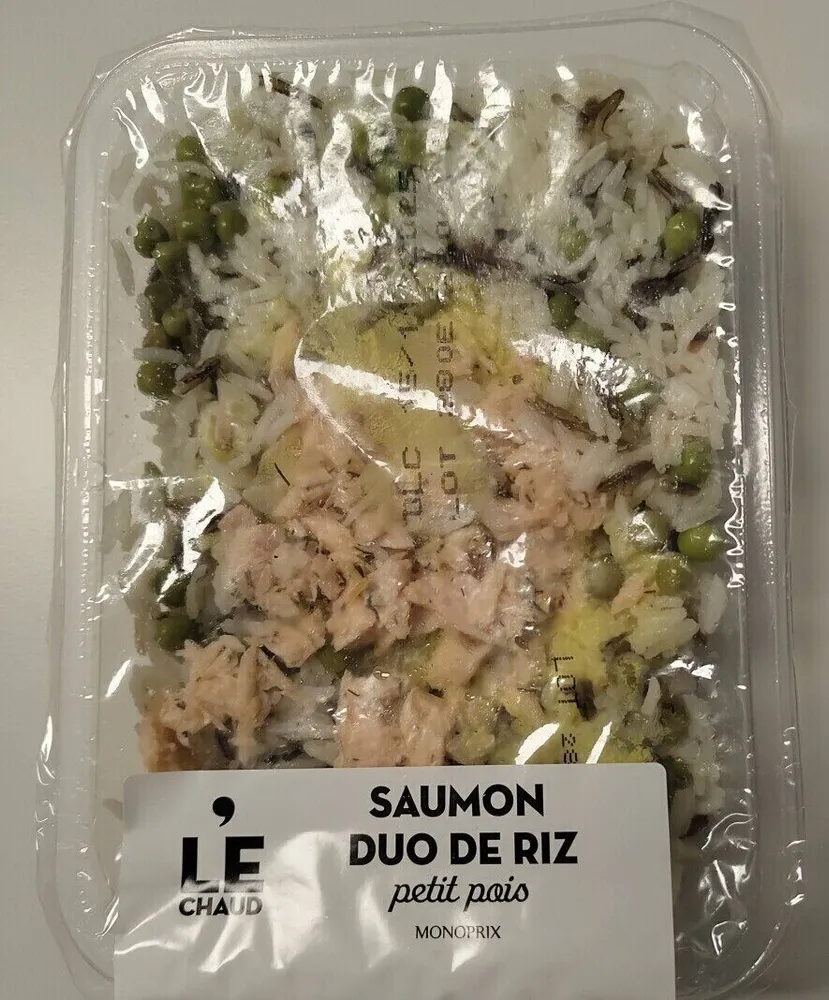 Saumon duo de riz petit pois