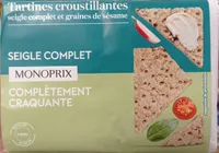 Tartines croustillantes Seigle Complet