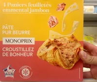 4 paniers feuilletés emmental jambon