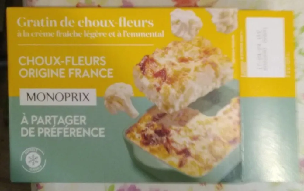 Gratin de choux fleurs a la creme fraiche et a l’emmenthal