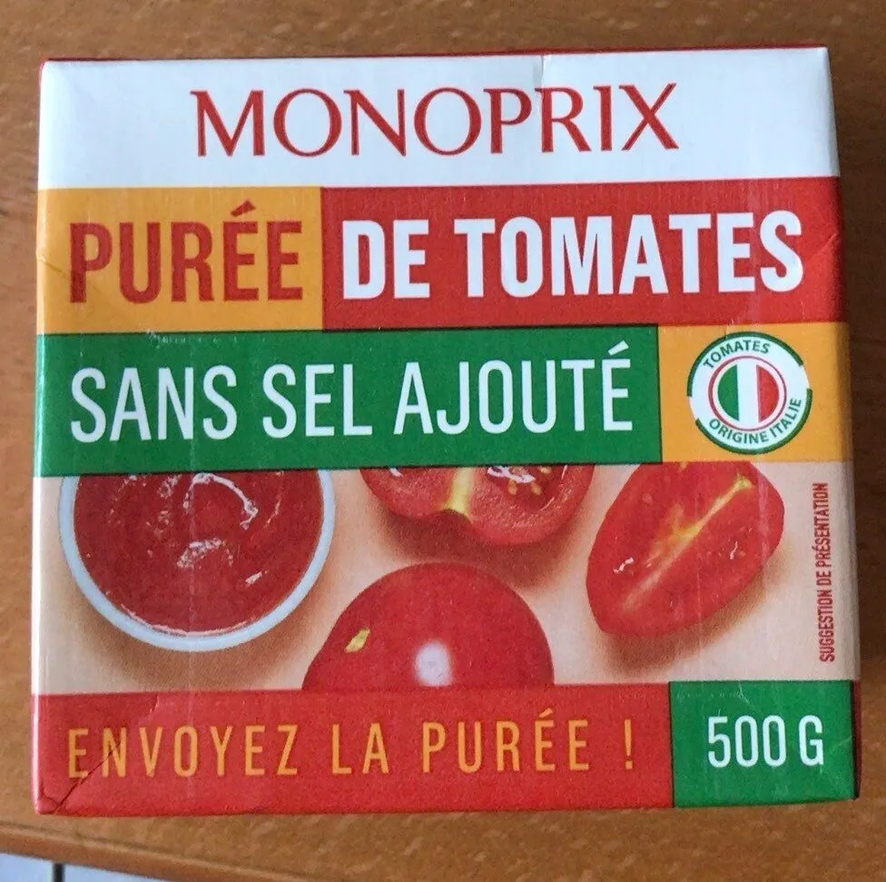 Purée de tomates sans sel ajouté