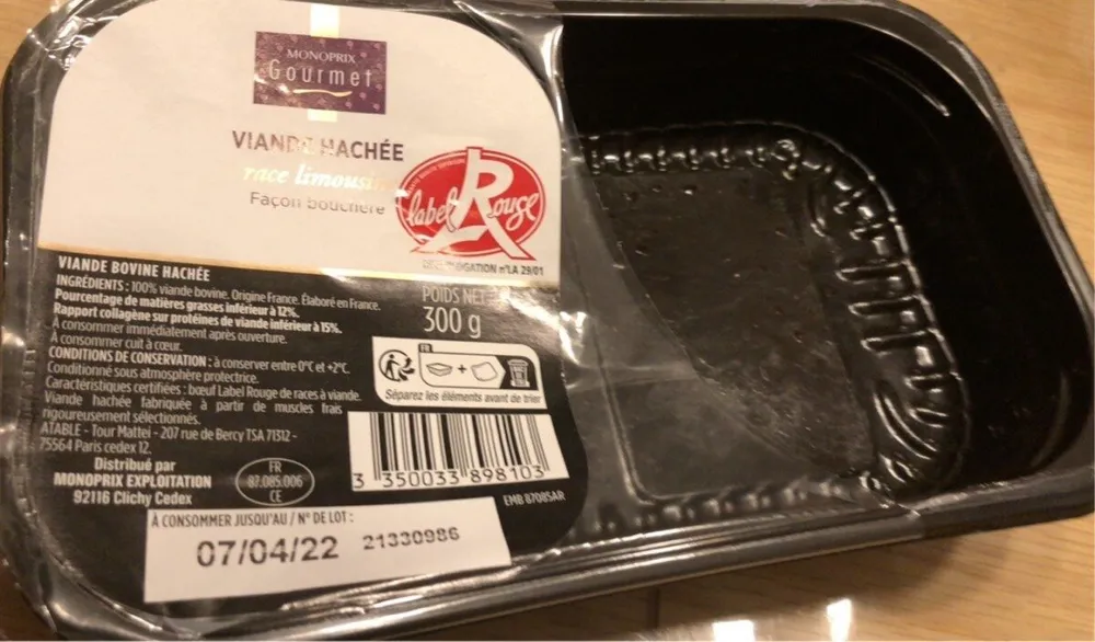 Viande hachée race limousine