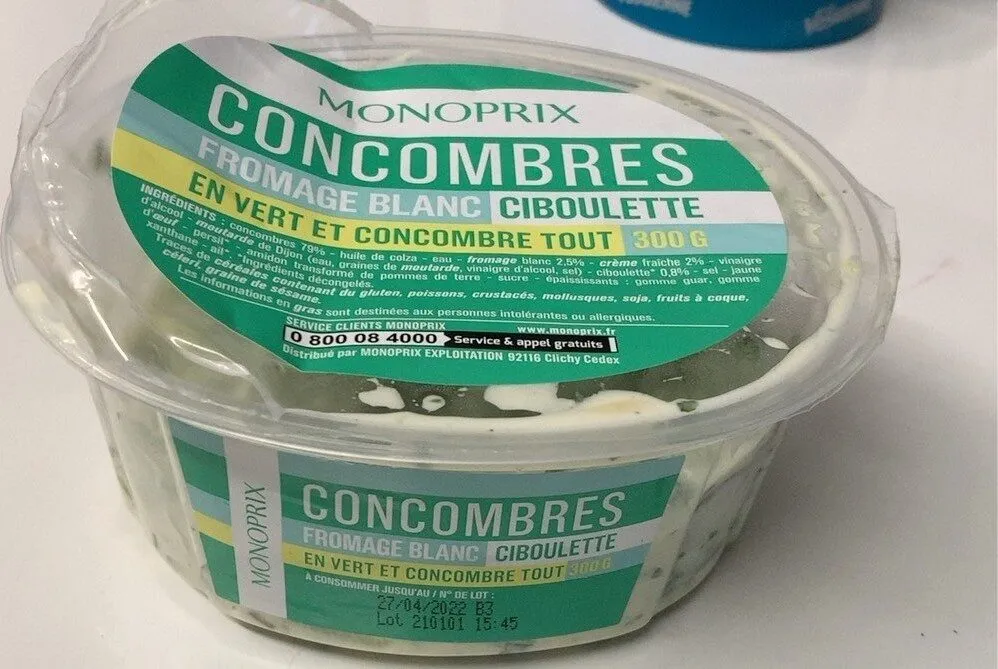 Concombres fromage blanc ciboulette