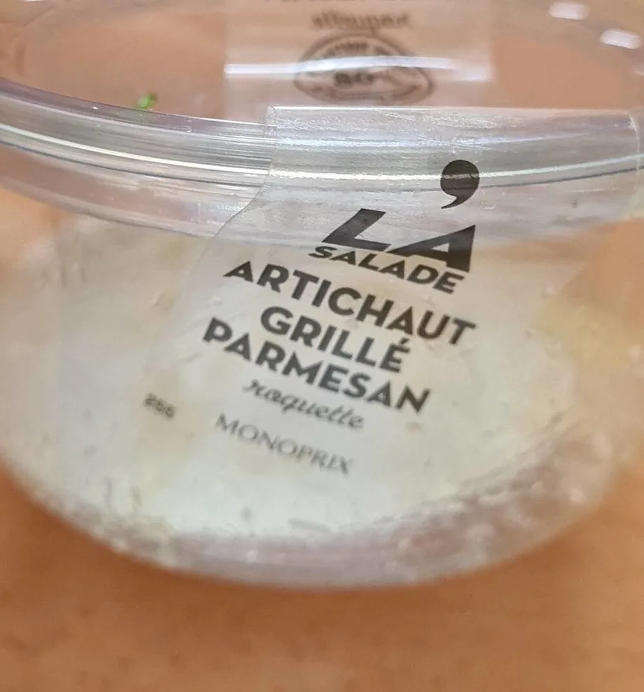 Artichaud grillé au parmesan et roquette
