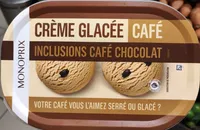 Creme glacée café inclusions café chocolat