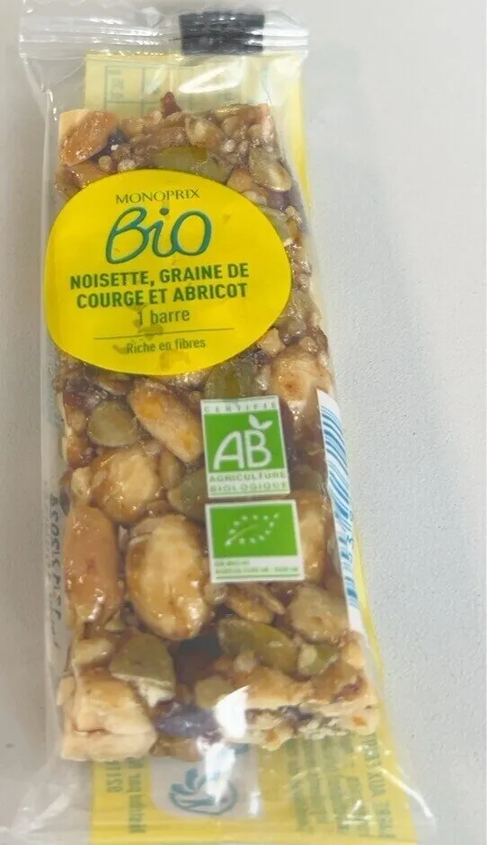 Barre noisette graine de courge et abricot