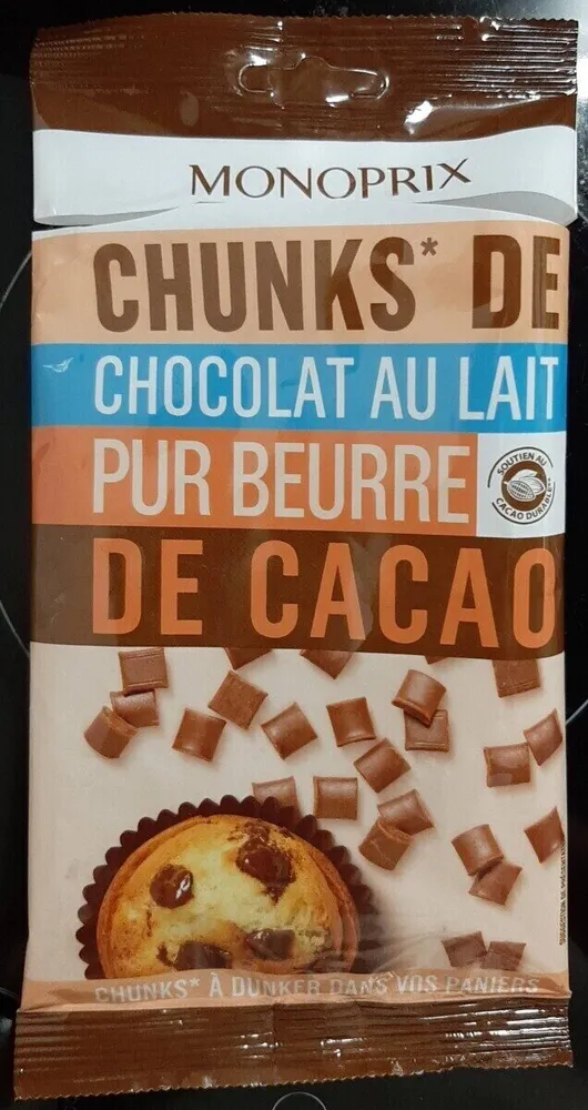 Chunks de chocolat au lait