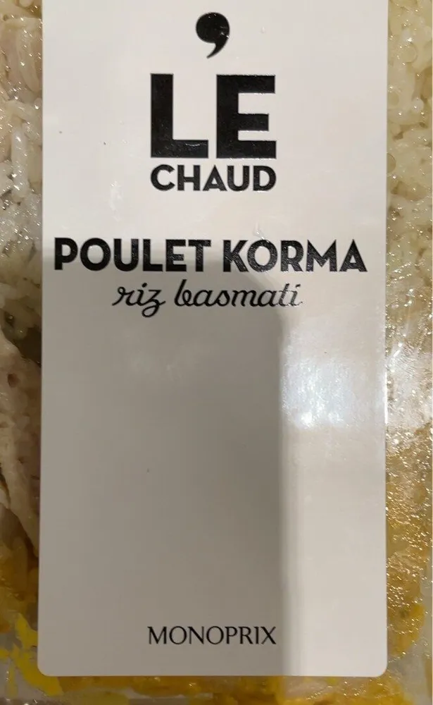 Poulet Korma riz basmati