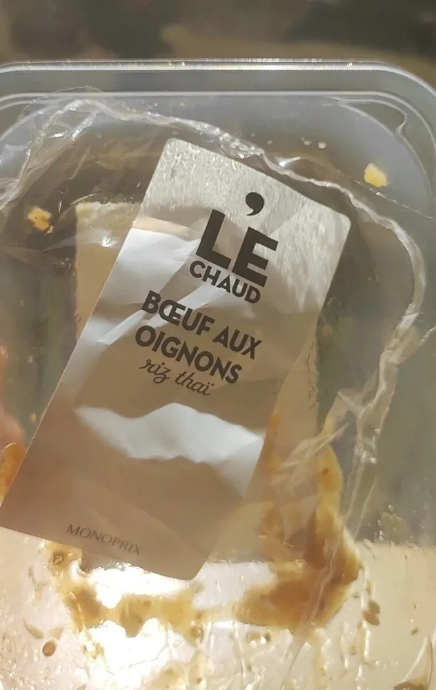 Boeuf aux oignons riz thai