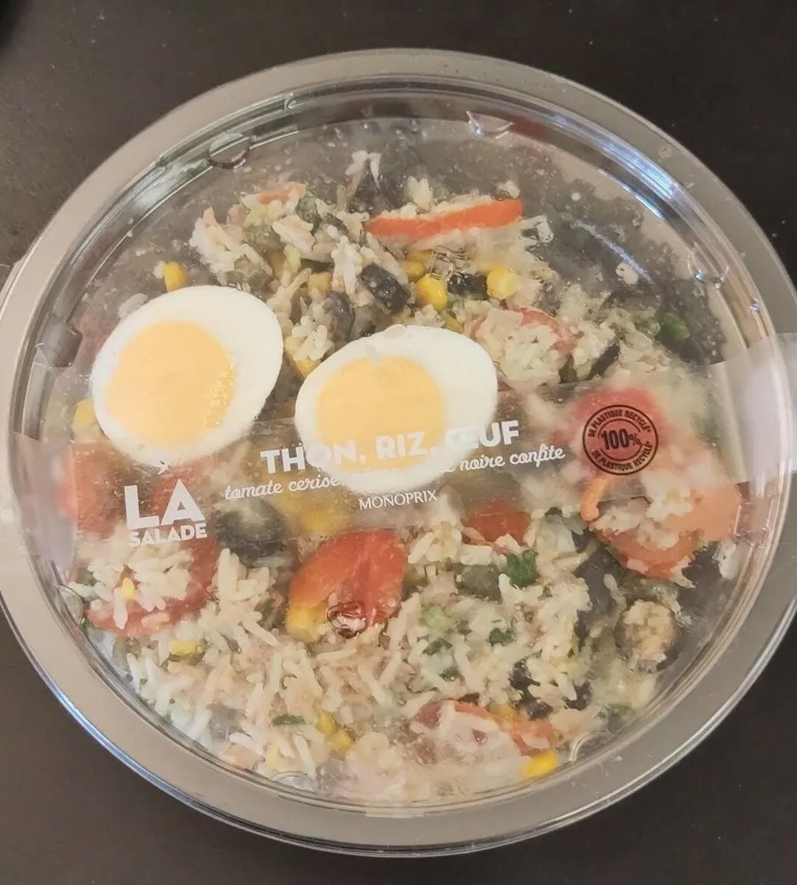 La salade thon, riz, œuf