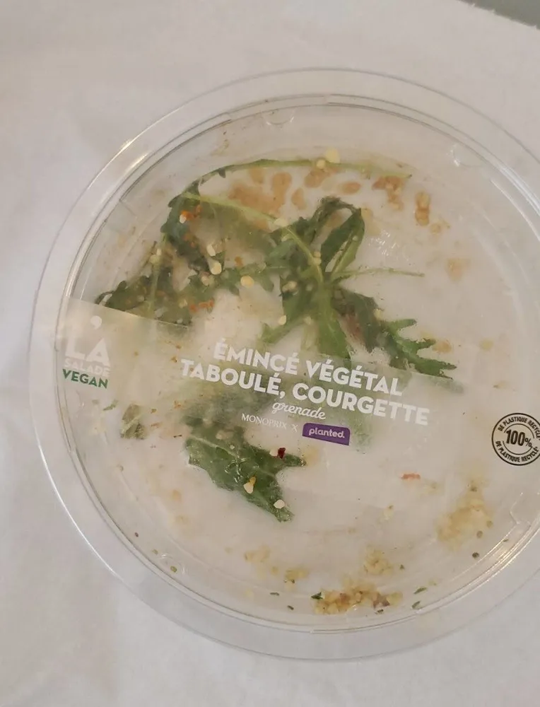 Émincé végétal taboulé courgette
