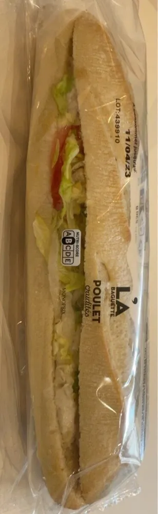 Sandwich poulet crudités