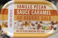 Glace vanille pécan sauce caramel au beurre salé