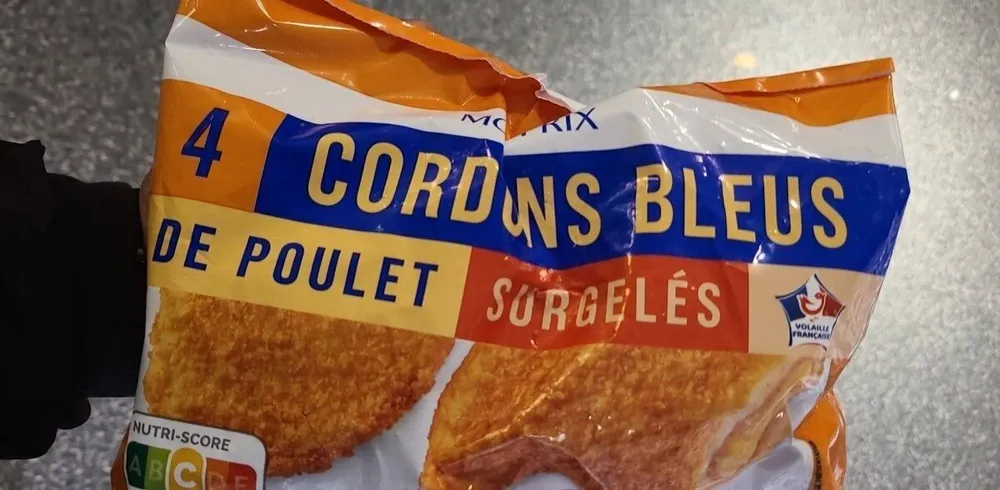 4 cordons bleus de poulet surgelés