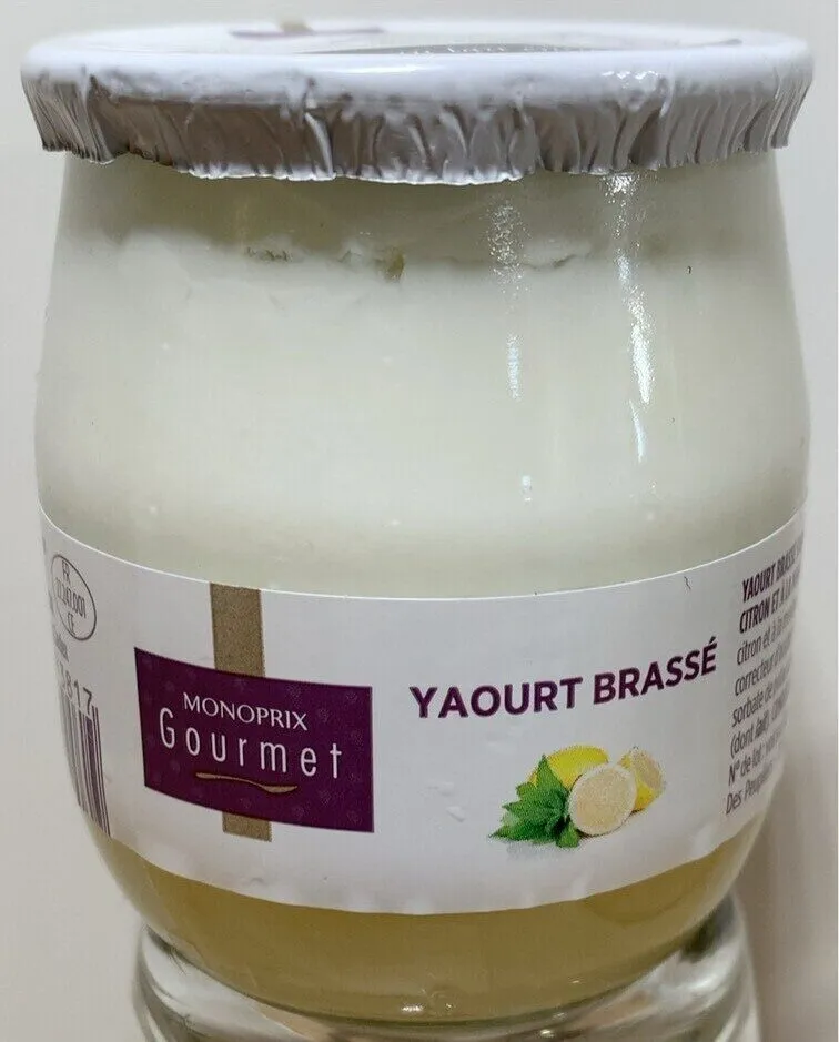 Yaourt brassé citron et arôme naturel de menthe