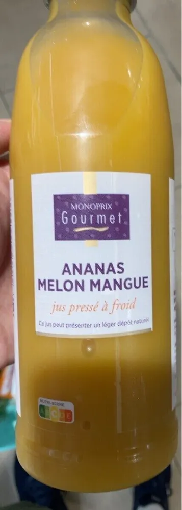Jus pressé a froid ananas melon mangue