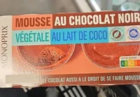 Mousse au chocolat noir végétale au lait de coco