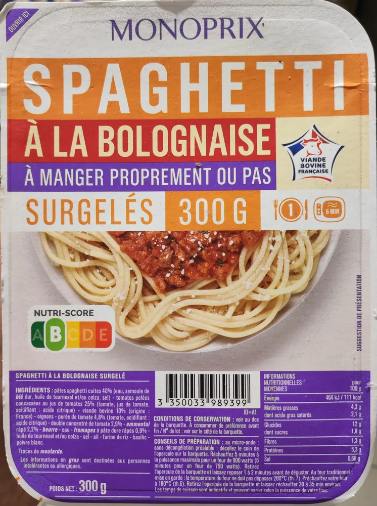 Spaghetti à la Bolognaise