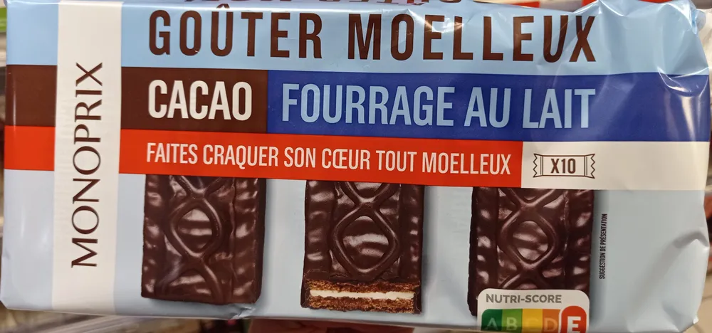 Goûter moelleux cacao fourrage au lait