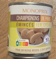 Champignons de Paris émincés 1er choix